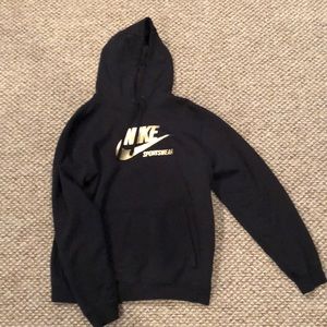 Men’s black and metallic gold Nike hoodie medium